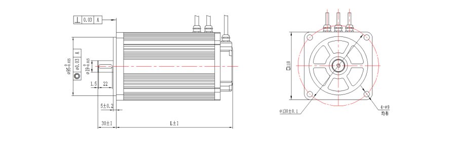 110系列伺服電機(jī)機(jī)械尺寸圖